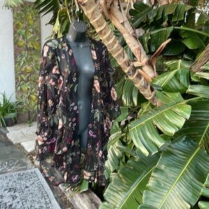 Steve Madden sheer floral duster cover up